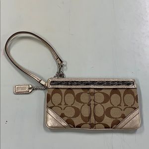 Coach signature beaded wristlet